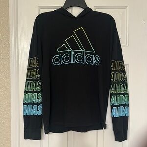 Adidas gray kids, extra large t-shirt with hood